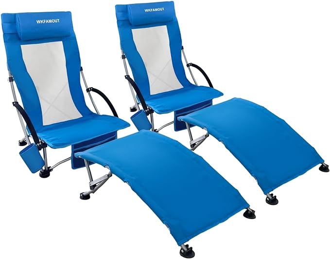 Beach chair white foot rest 2 pcs 