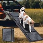 Extra Long 67” Dog Ramp for Car Heavy Duty Foldable Dog Ramp for Large Dogs Stairs with Non-Slip Rug Surface, 17" Wide Pet Steps for Car, SUV & Trucks, Dog Ladders for Medium Small Dogs Up to 250Lbs