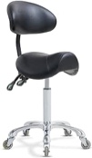 Saddle Stool Rolling Chair with Back Support ,Esthetician Tattoo Dental Stool Chair,Lash Chairs for Eyelash Tech Massage Salon(Black,with Backrest)