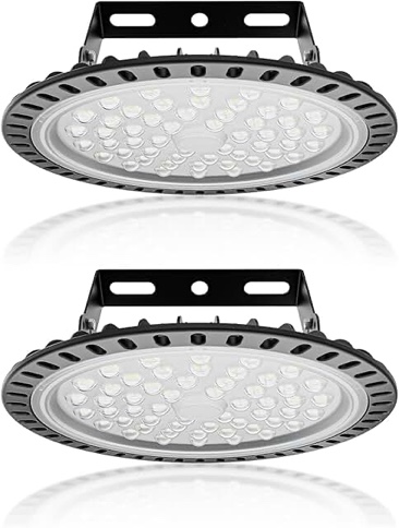  2Pack 200W LED High Bay Light,20000LM UFO High Bay Light,6500K Daylight LED Shop Light, IP65 Waterproof LED Commercial Warehouse Area Light,LED Garage Light for Garage Gym Factory Warehouse