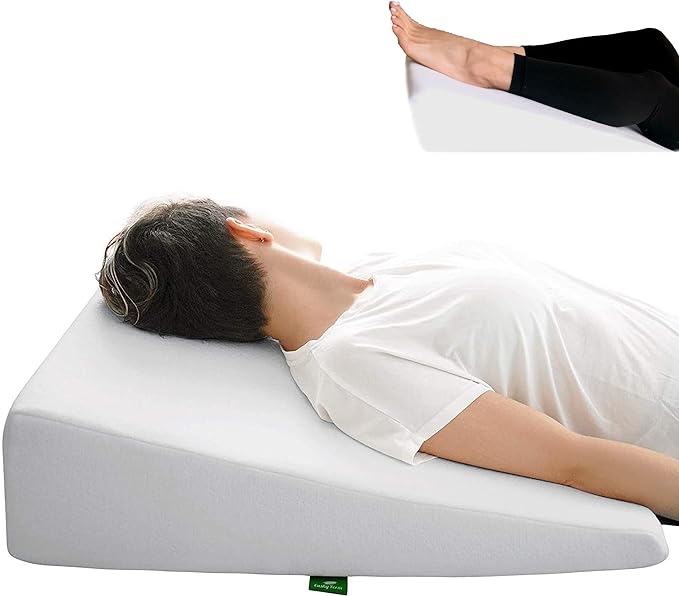Wedge Pillow for Sleeping - 7.5 Inch Memory Foam Bed Wedge for Sleeping, Reading, Post Surgery & Leg Elevation - Triangle Pillow with Washable Cover 26x25x7.5 inch