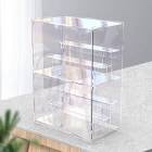 Nynelly 2 Tier Acrylic Display Case for Collectibles, Clear Acrylic Display Boxes with Door and Shelf, Assemble Countertop Acrylic Boxes for Display Action Figures,Funko Pop, Toys,12“Lx6.9 Wx16.7 H Transparent Double Cabinet-2 Tiers ladder