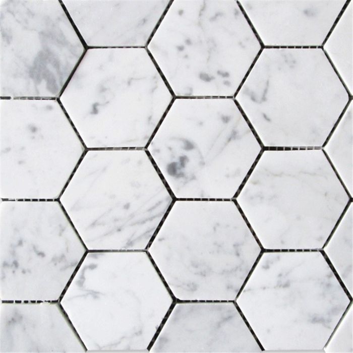 Carrara White Marble Mosaic Tile, 1x2 Inch Basketweave Marble Mosaic Tile for Kitchen Bathroom Wall Floor Backsplash Shower, 100% Natural Marble, Polished, 5 Sheets