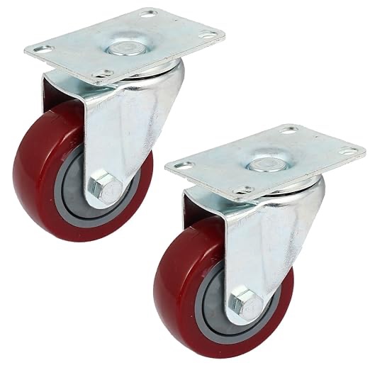 3-inch Dia Single PVC Wheel Rectangle Shaped Top Plate Rolling Casters 2pcs (b8df19eab0204156d177b6ef26fee6ef)