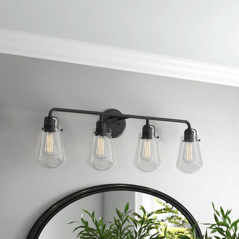 Moenkopi 4-Light Dimmable Matte Black Vanity Light