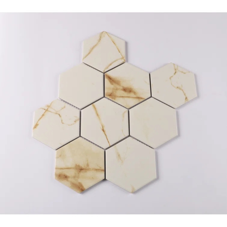 Perfection 4“ x 4" Porcelain Honeycomb Mosaic Wall & Floor Tile 8.9 sq. ft.