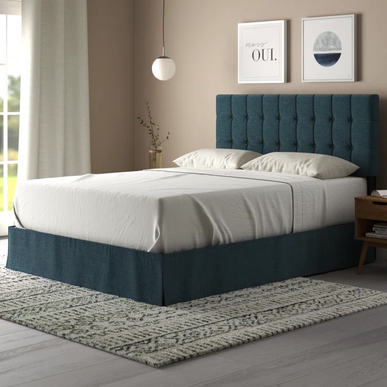 Ambria Larry Queen Tufted Upholstered Panel Bed twin size