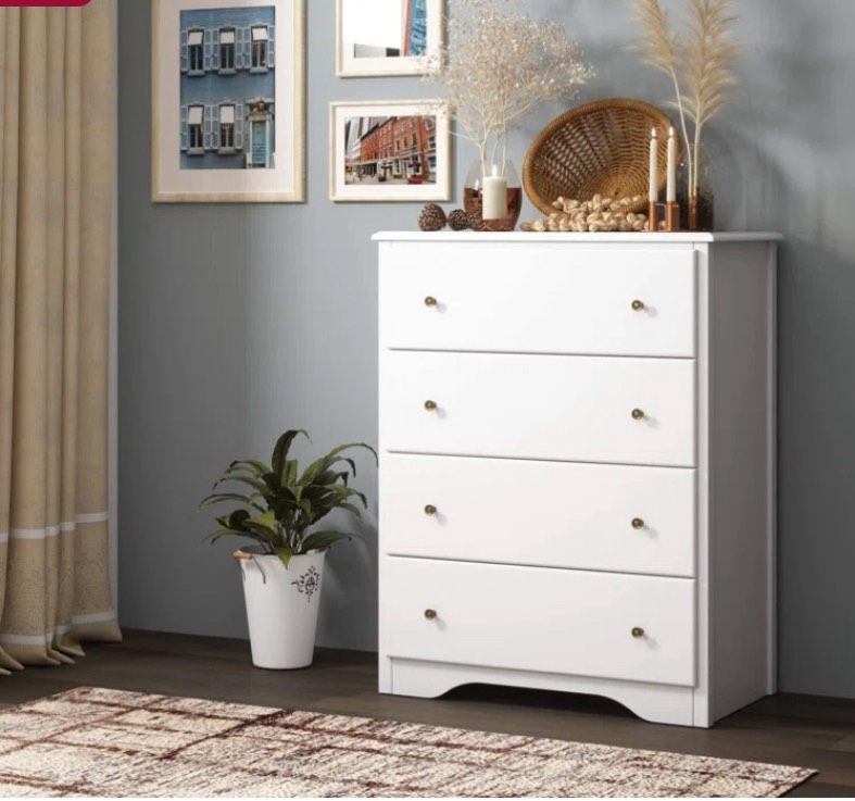 Naewe 29" W Modern 4 Drawer Dresser, Drawer Chest, Wooden Storage Dresser
