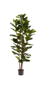 Artificial Fiddle Leaf Fig Tree - 6FT Fake Plant with Pot and Natural Feel Leaves for Home or Office Decor - Artificial Plants Indoor