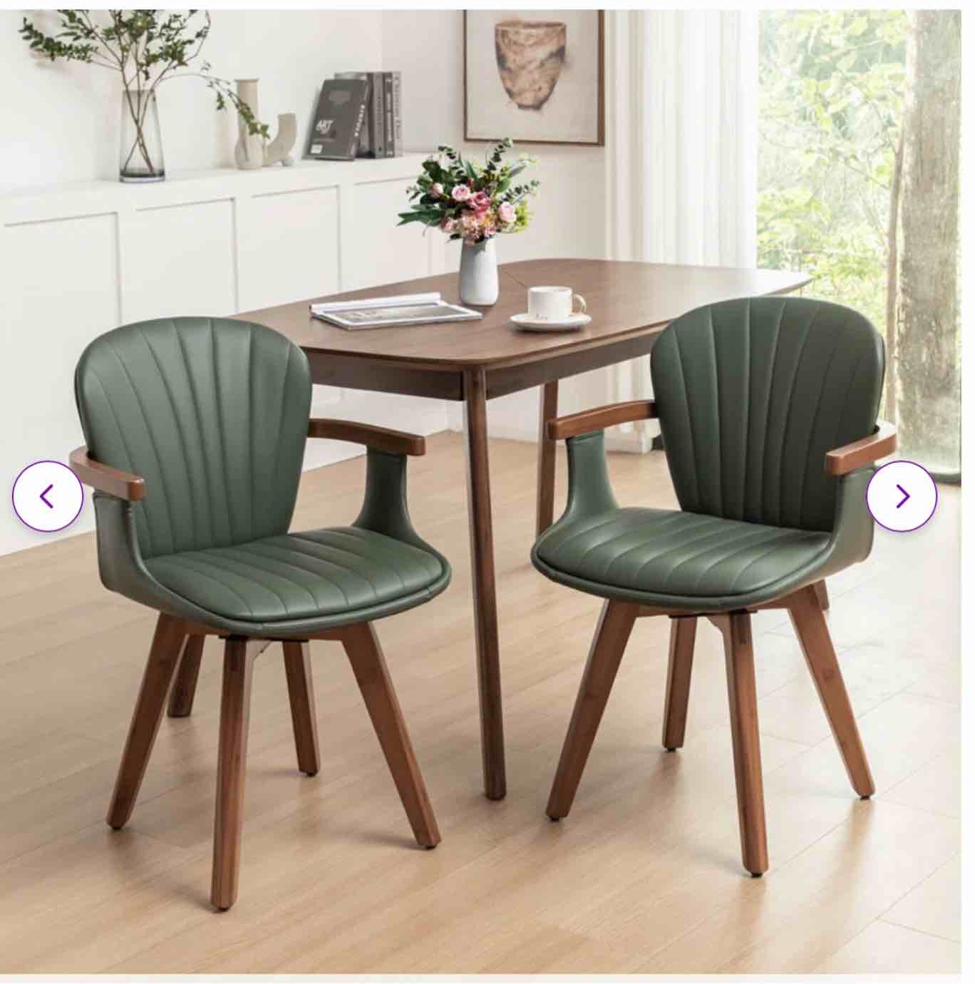 Karez Upholstered Swivel Dining Chair (Set of 2)