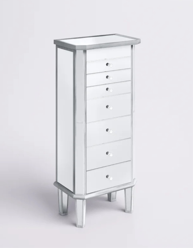 Caila Free Standing Jewelry Armoire with Mirror