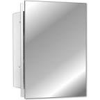 Adaiyah Recessed Frameless Single Door Medicine Cabinet with 2 Adjustable Shelves