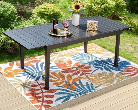 (incomplete)Alyah  Extendable Powder Coated Steel Dining Table