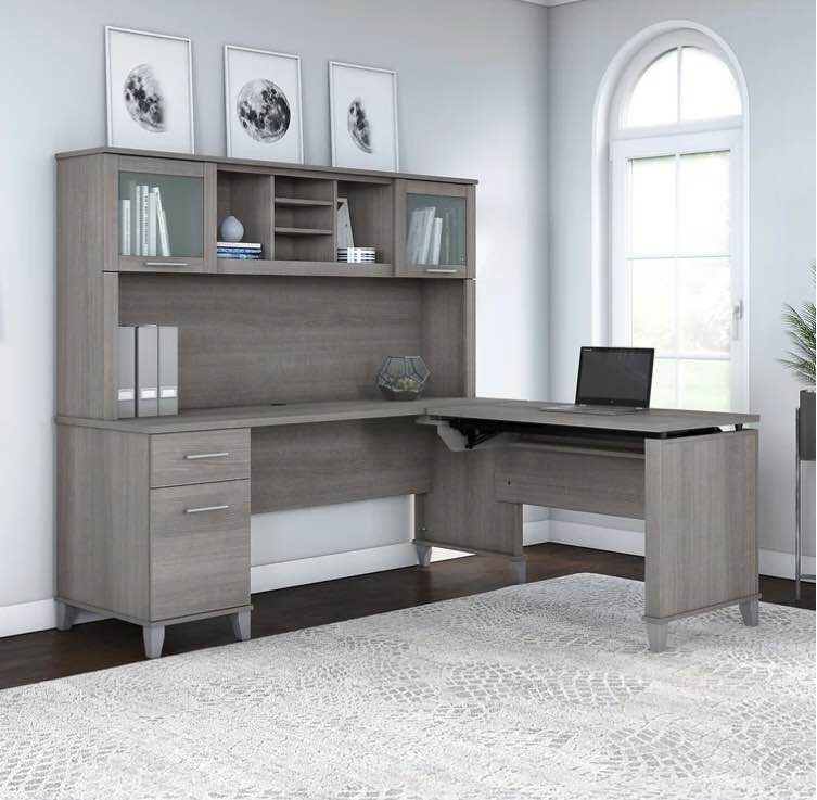 Magomed 72W L Shaped Desk With Storage In Storm Gray Piece 2 box 2 of 2