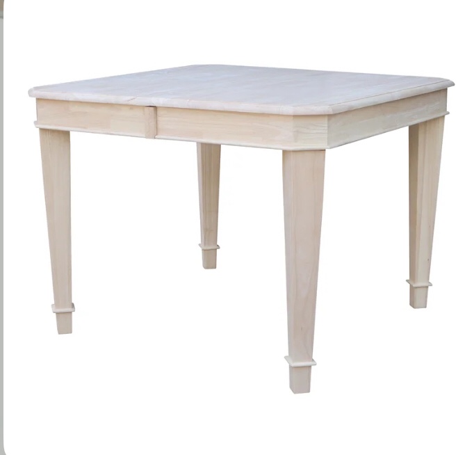 (Incomplete Table Legs Only)Sarr Extendable Butterfly Leaf Solid Wood Dining Table
