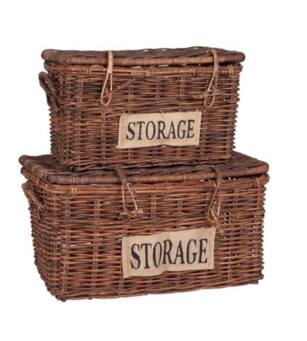 Bocita Lidded Rattan Baskets Set