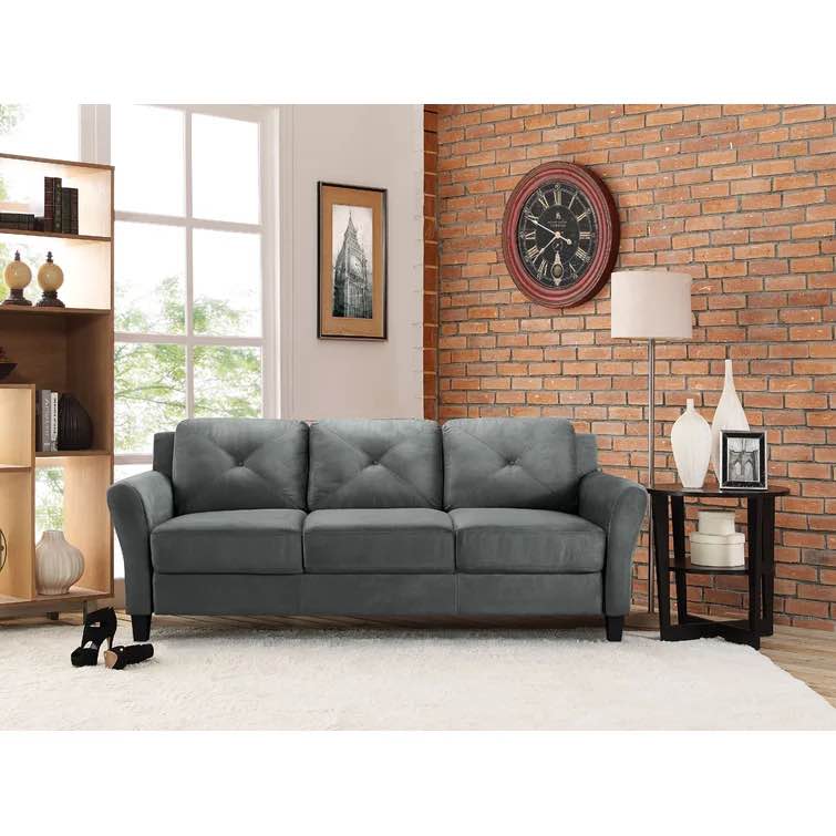 Winston Porter 78.8" Round Arm Tufted Sofa