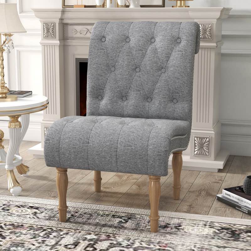 Chesterbrook 24.02'' Wide Button Tufted Slipper Chair for Living Room Bedroom Funiture