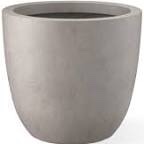 (broken) Kante AC0050C-60121 Large Concrete Planters, Outdoor Indoor Modern Round Plant Pots, Lightweight, Weather Resistant, Seamless with Drainage Hole, 18" x 18" x 17", Dark Gray Dark Gray 18"W Planters