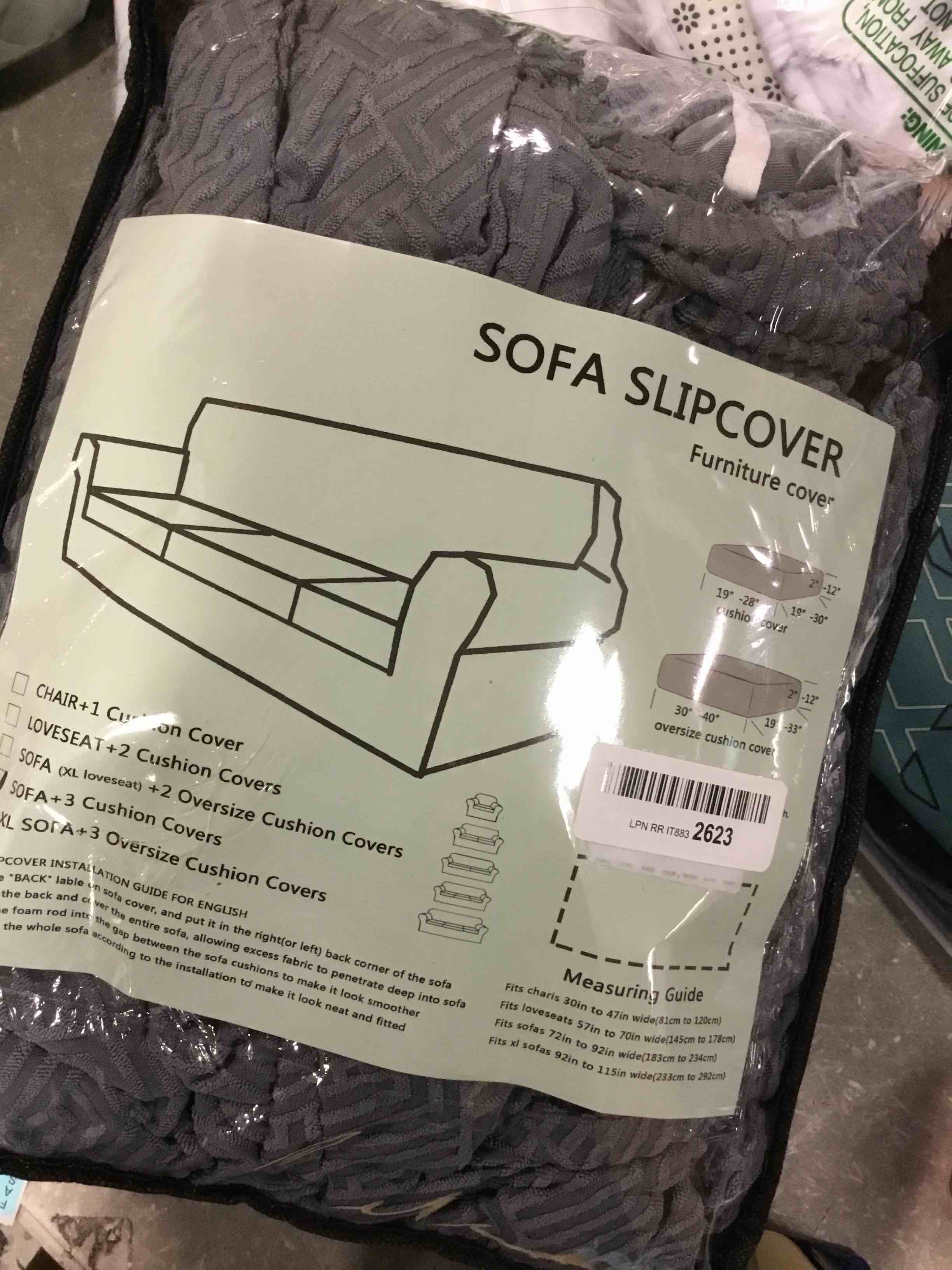 JIVINER Newest 4 Pieces Couch Covers for 3 Cushion Couch Stretch Sofa Slipcover with 3 Seat Cushion Covers Thick Fitted Couch Cover for Pet Dogs Furniture Protector (Sofa, Light Gray)
