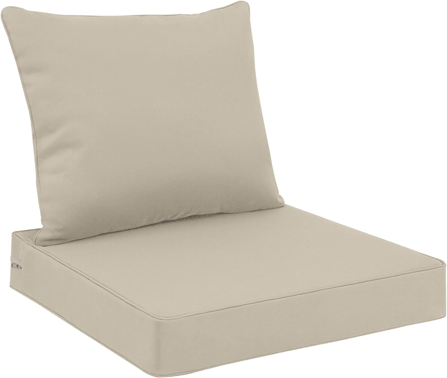 Favoyard Deep Seat Patio Cushion Set 24 x 24 Inch Waterproof Outdoor Chair Cushions for Patio Furniture with Fade Resistant and Removable Cover with Handle & Adjustable Straps for Patio, Yard, Garden