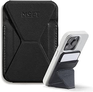 MOFT MagSafe Wallet Stand for iPhone 14/13/12 Series MagSafe Compatible Phone Stand with 3 Viewing Angles, Carbon Black