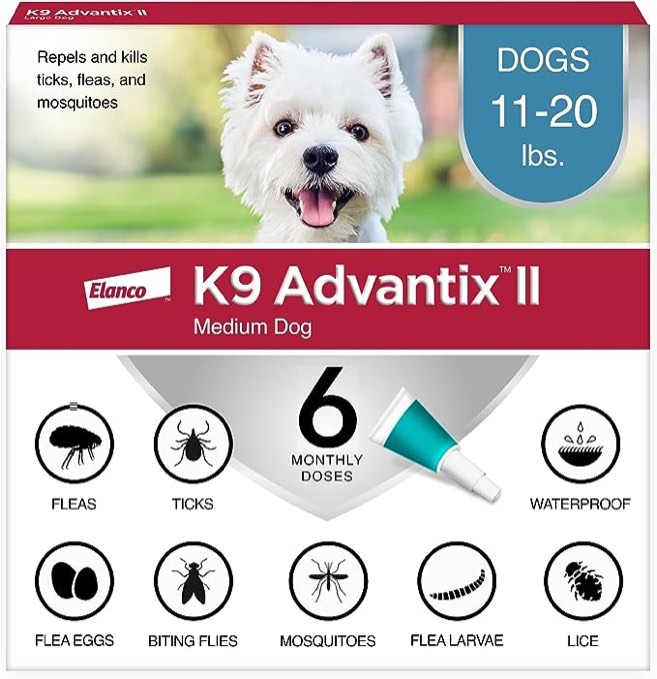 K9 Advantix II Medium Dog Vet-Recommended Flea, Tick & Mosquito Treatment & Prevention | Dogs 11-20 lbs. | 2-Mo Supply 2 Count(Pack of 1) 2 Count(Pack of 1) Medium Dog only