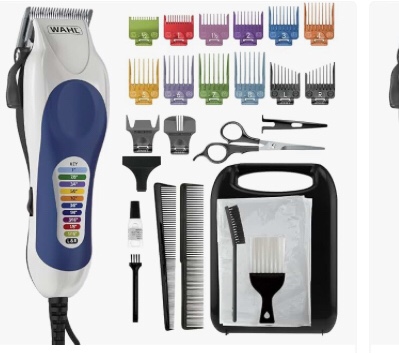 Wahl Clipper USA Color Pro Complete Haircutting Kit with Easy Color Coded Guide Combs - Corded Clipper for Hair Clipping & Grooming Men, Women, & Children - Model 79300-1001M