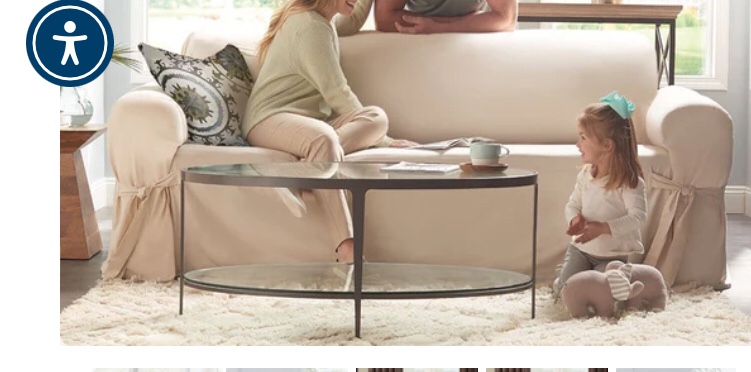 Cotton Duck One Piece Sofa Slipcover | Relaxed Fit | Corner Ties | 100% Cotton | Machine Washable
