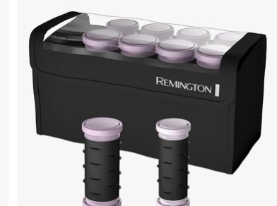 Remington Compact Ceramic Dual Voltage Hair Setter & Rollers, 1-1 ¼" Purple/Black, 10 Piece Set