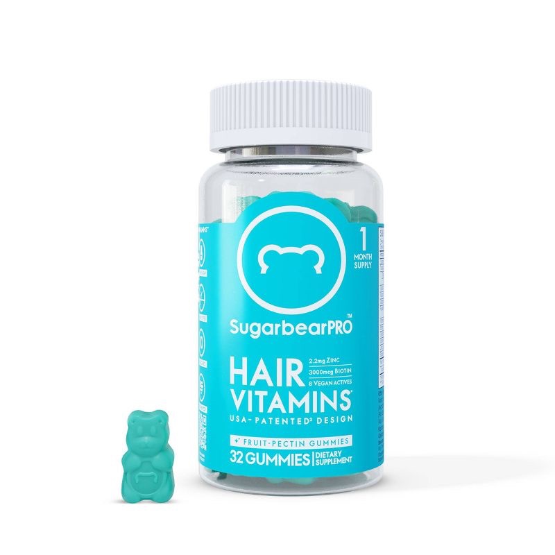 Sugar Bear Hair Vitamins Vegetarian Gummies Extra Strength Biotin, 75 Count