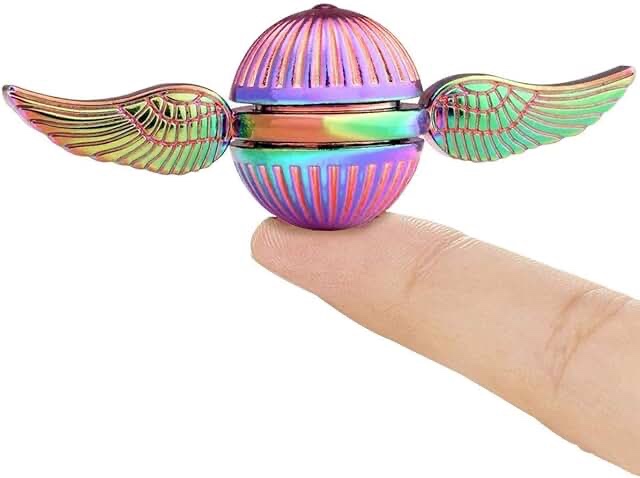 Rainbow Fidget Spinner Magic Orb Anxiety Toys Stress Relief Reducer Spin Fidgets Hand Bearing Tri Spinner Finger Spinners Toy Focus Long Spining Novelty Gift for Adults Kids