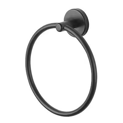 allen + roth Harlow Matte Black Wall Mount Single Towel Ring