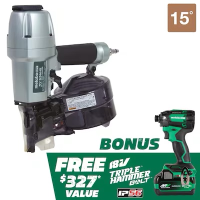 Metabo HPT BONUS 18V Triple Hammer Bolt Impact Driver and 2-1/2-in 15-Degree