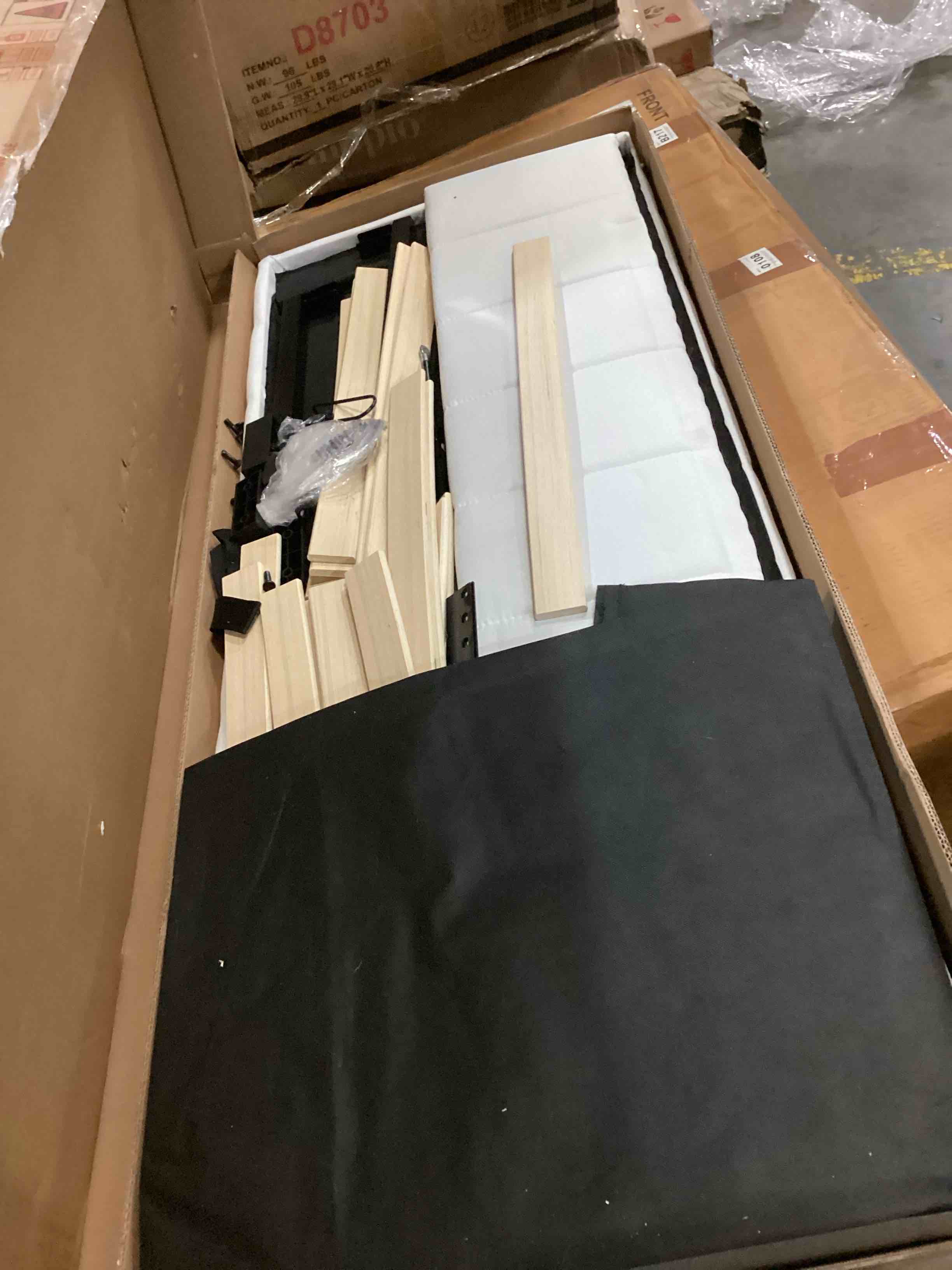 Juhi Upholstered Tufted Linen Platform Bed with Lift-up Storage and Reinforced Slat Support