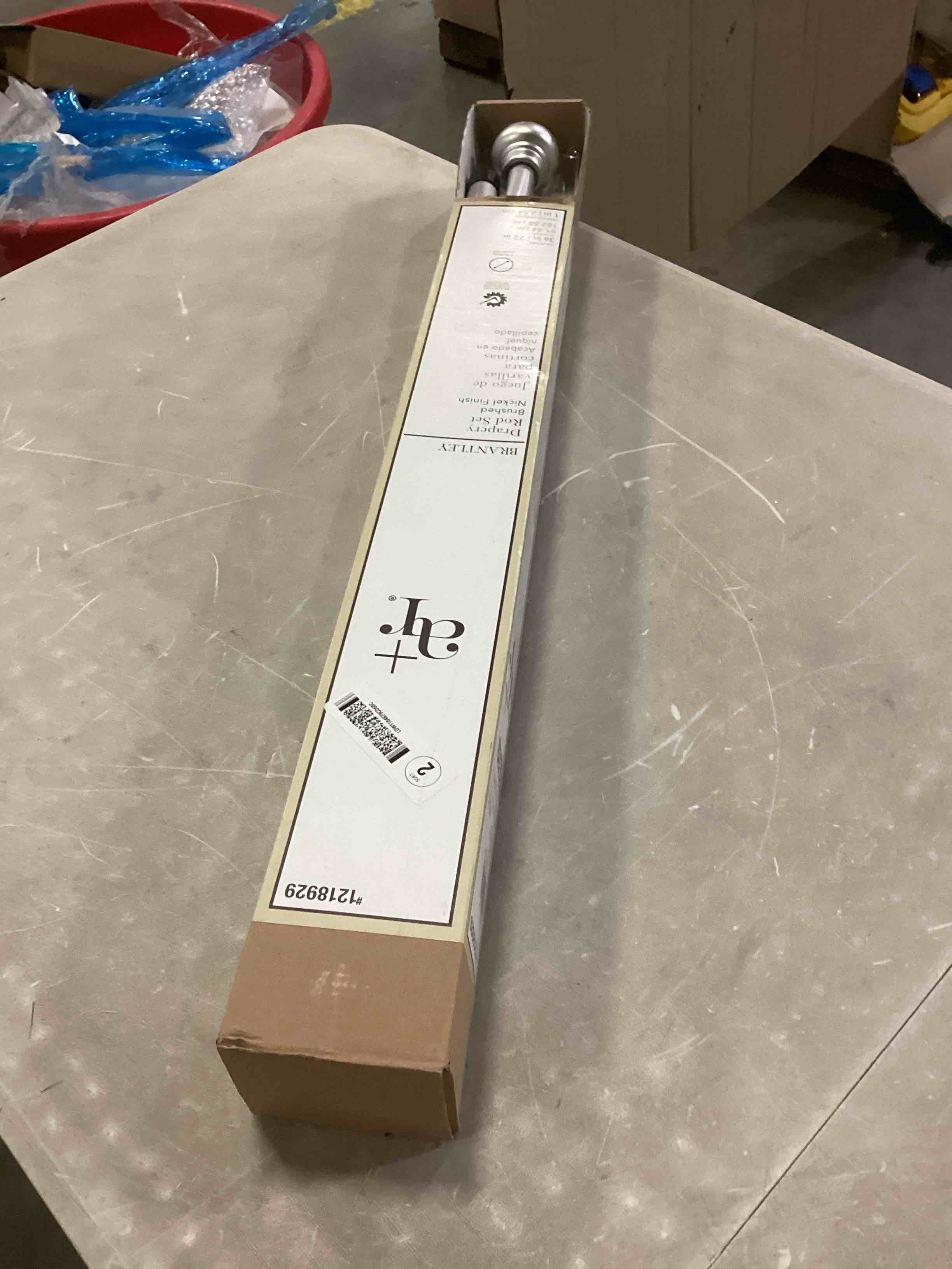 NEW Allen + Roth Drapery Rod Set Brushed Nickiel Finish #1218929
