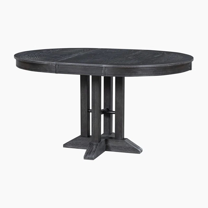 Miterrio Rustic Charm Extendable Round Dining Table,Farmhouse Style Table For Kitchen And Dining Room