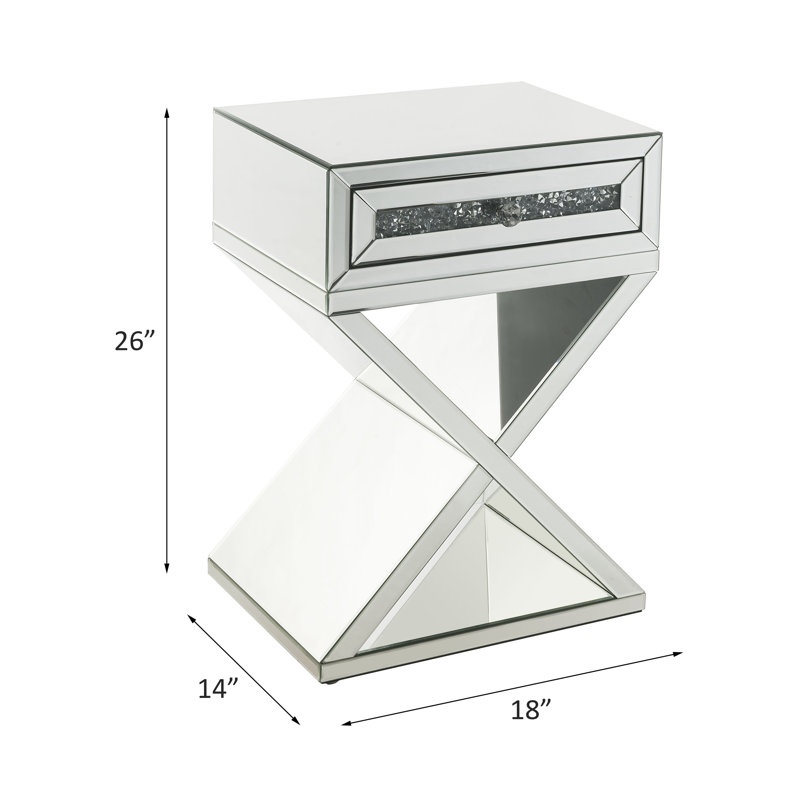 Benish 1 Drawer X Base Accent Table