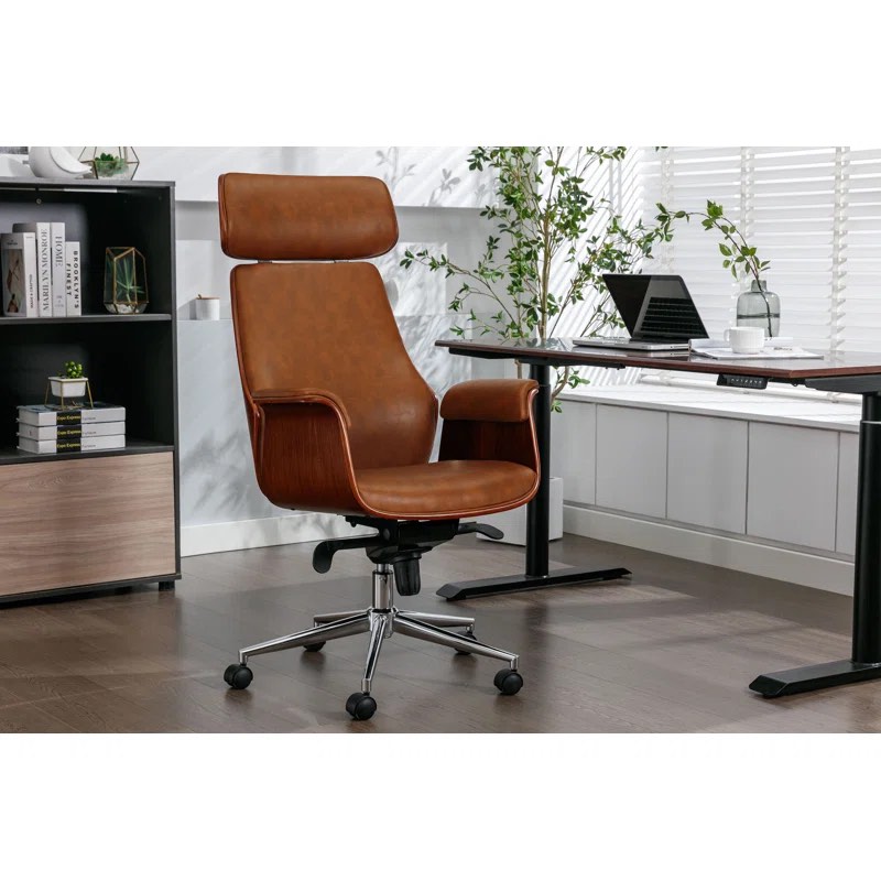 Baver Faux Leather Mid-Century Executive Office Chair