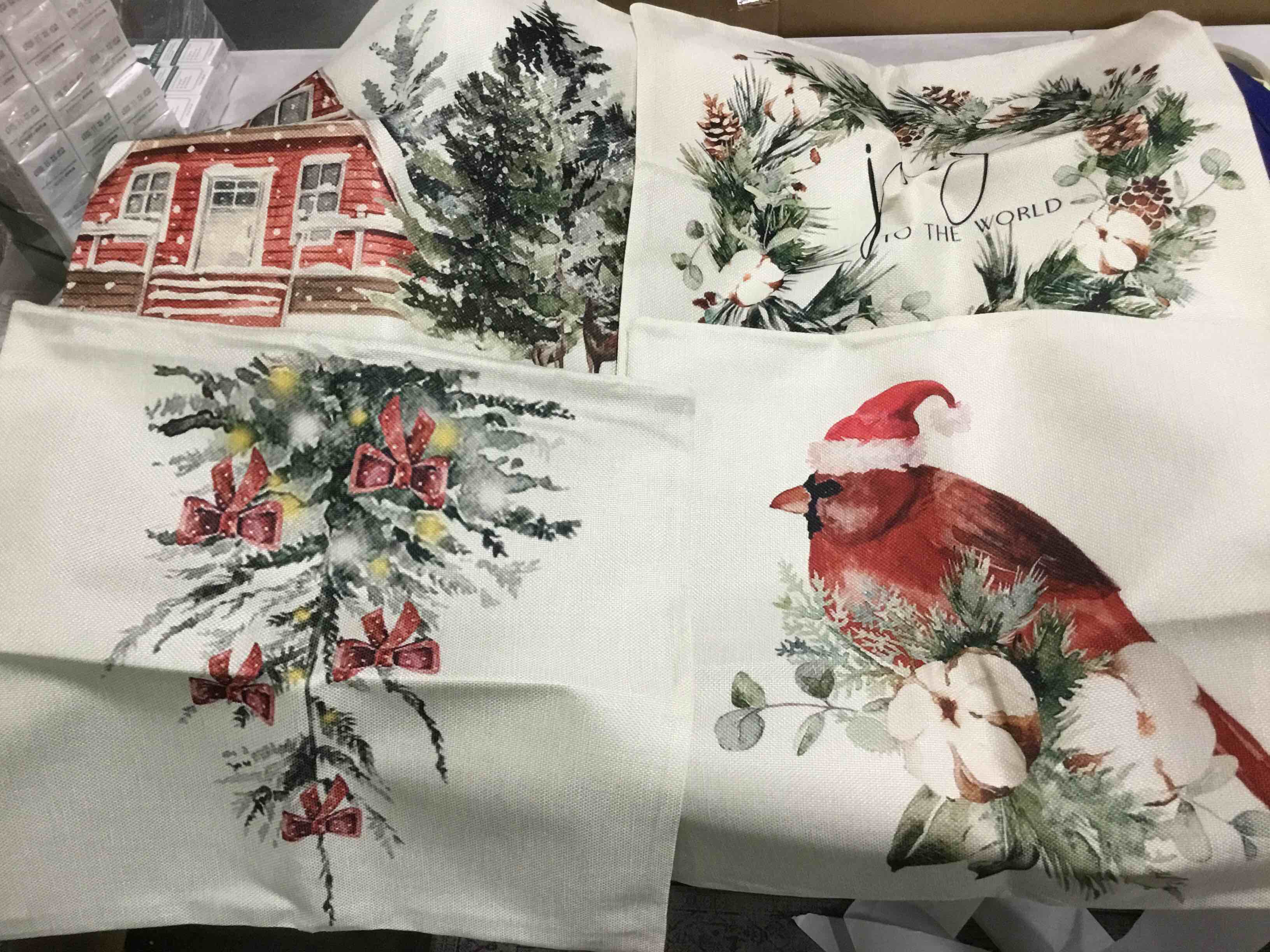 Christmas Pillow Covers 18x18 inch Set of 4 Farmhouse Rustic Holiday Decorations Black Throw Pillows Cushion Covers for Bed Chair Sofa Couch Black Stripes 18x18 inch