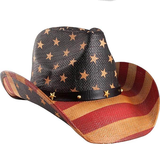 grinderPUNCH Western Outback Cowboy Hat Men's Women's Style Classic Straw Western Cowgirl 