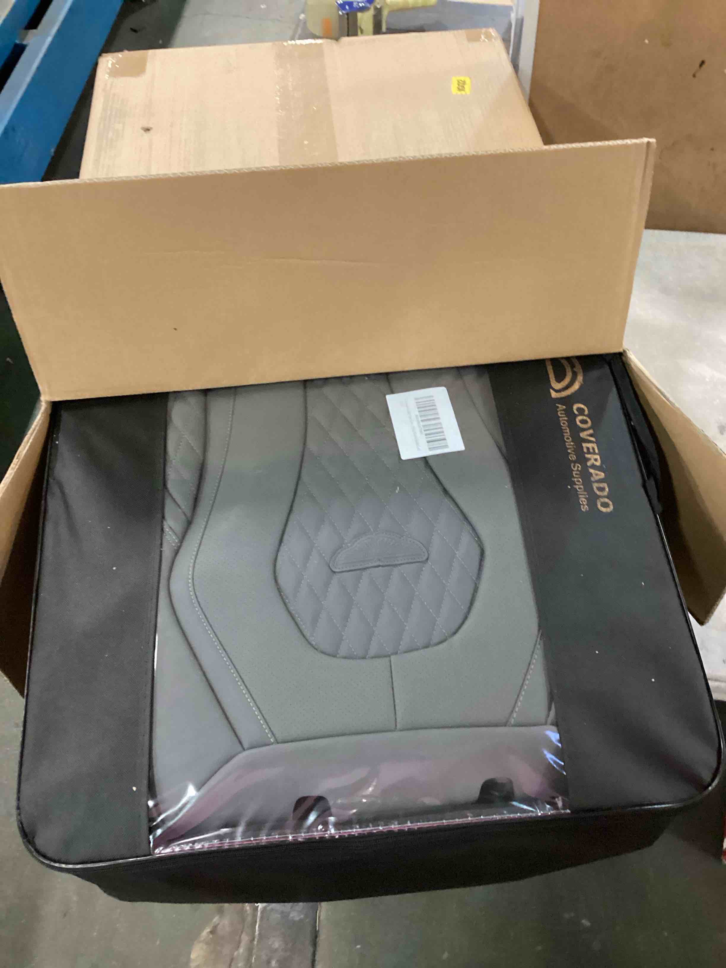 Coverado Leather Seat Covers Full Set, 5 Seats Universal Seat Covers for Cars, Waterproof Luxury Leatherette Seat Cushions, Front and Rear Seat Protectors, Auto Seat Covers Fit for Most Vehicles Gray