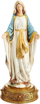 Joseph's Studio by Roman - Our Lady of Grace Figure on Base, Heavenly Protectors, Renaissance Collection, 10.25" H, Resin and Stone, Religious Gift, Decoration
