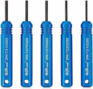 JRready ST5228 Extractor Tools,Removal Tools Kit for JST/AMP .062" /Molex .062" & .093” Pin and Socket Connectors, Male and Female Connector Tube Type Pin Extractor Tool kit 5PCS Sizes