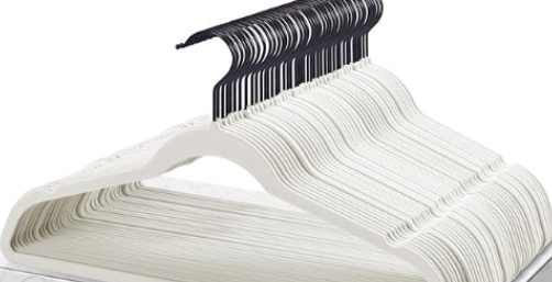 HOUSE DAY White Velvet Hangers 60 Pack, Velvet Clothes Hangers Non Slip Felt Hangers, Heavy Duty Coat Hangers for Closet, Ultra Slim Hangers Black Hangers Space Saving Hangers for Suits, Shirt