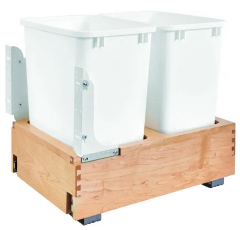 Rev-A-Shelf Bottom Mount Pullout Waste Trash Container Bin