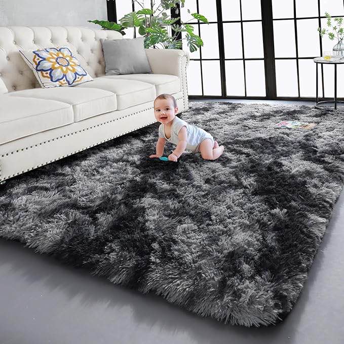 PAGISOFE 3x5 Fluffy Soft Rainbow Rug, Bedside Preppy Dorm Area Rug for ...