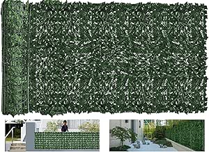 Faux Ivy Privacy Fence Screen Outdoor Expandable Artificial Greenery Roll Fake Hedge Wall Patio Green Plastic Leaf Plant Vine Grass Panels Gate Covering for Garden Yard Balcony (158.0 X 60.0 in)