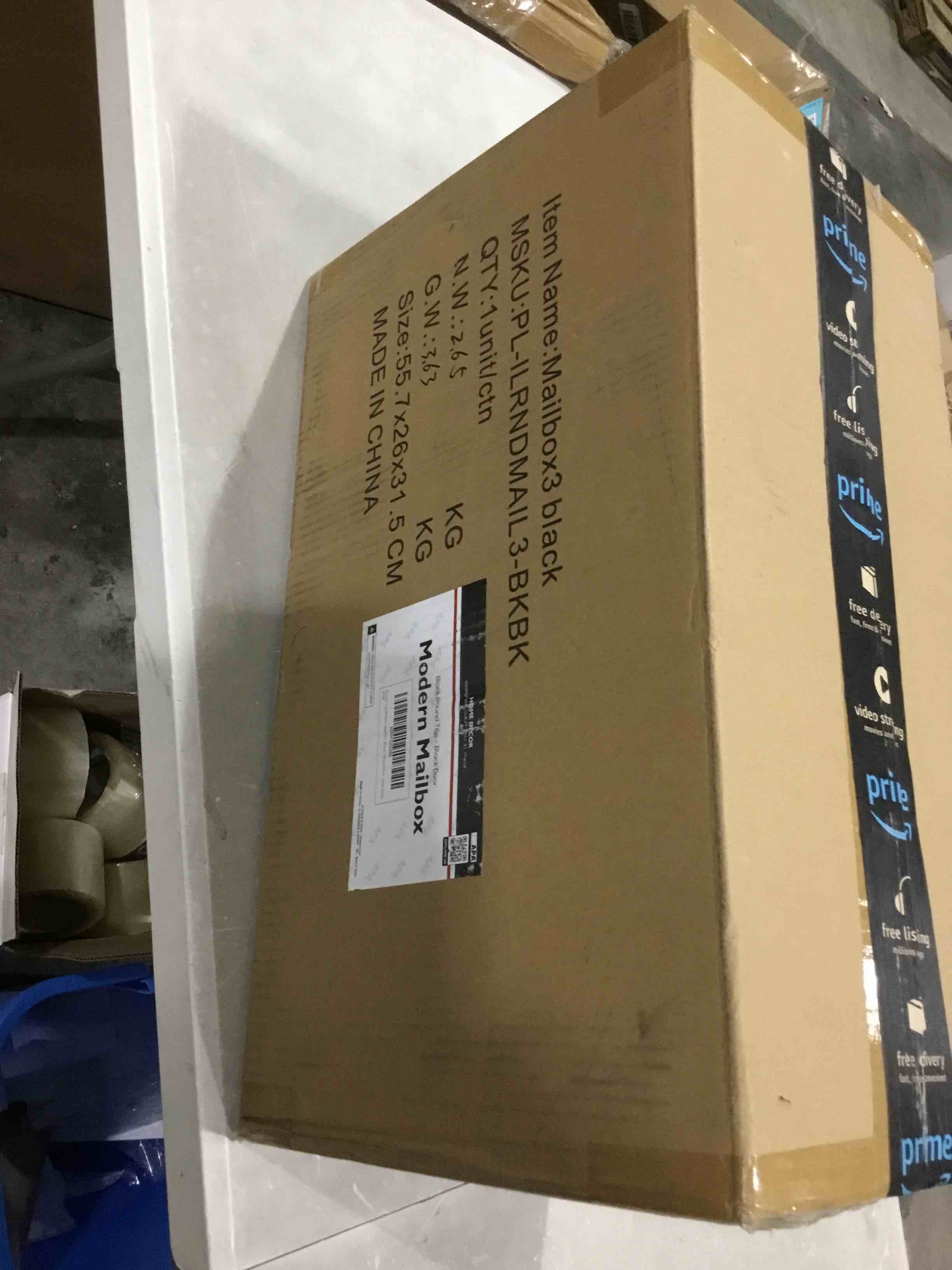 Ilyapa Black Modern Mailbox Post Mount Mailboxes for Outside Heavy