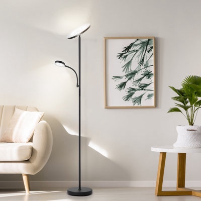 Jernell 70" LED Dimmable Torchiere & Reading Floor Lamp with Remote Control
